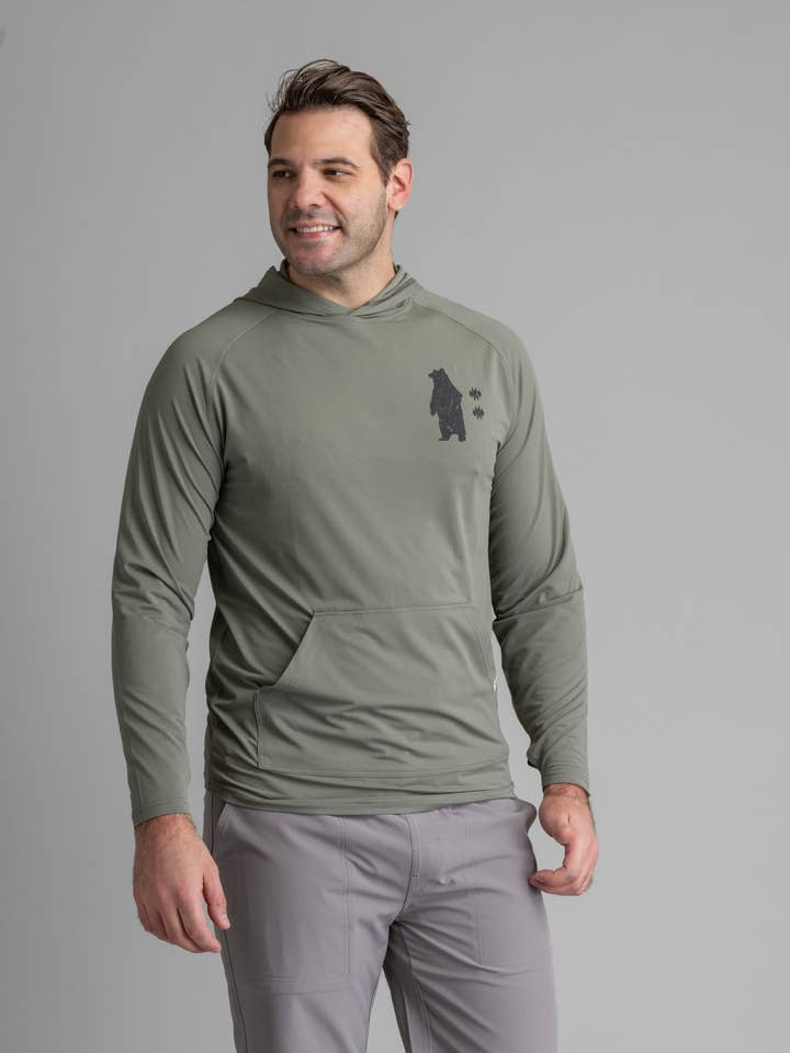 Men's Suncatcher UPF 50+ Stretch Mesh Kanga Hoody for wholesale by LIV Outdoor