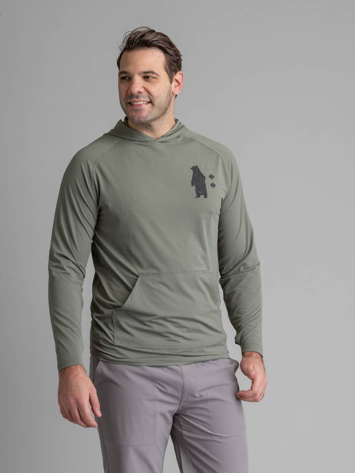 Men's Suncatcher UPF 50+ Stretch Mesh Kanga Hoody for wholesale by LIV Outdoor