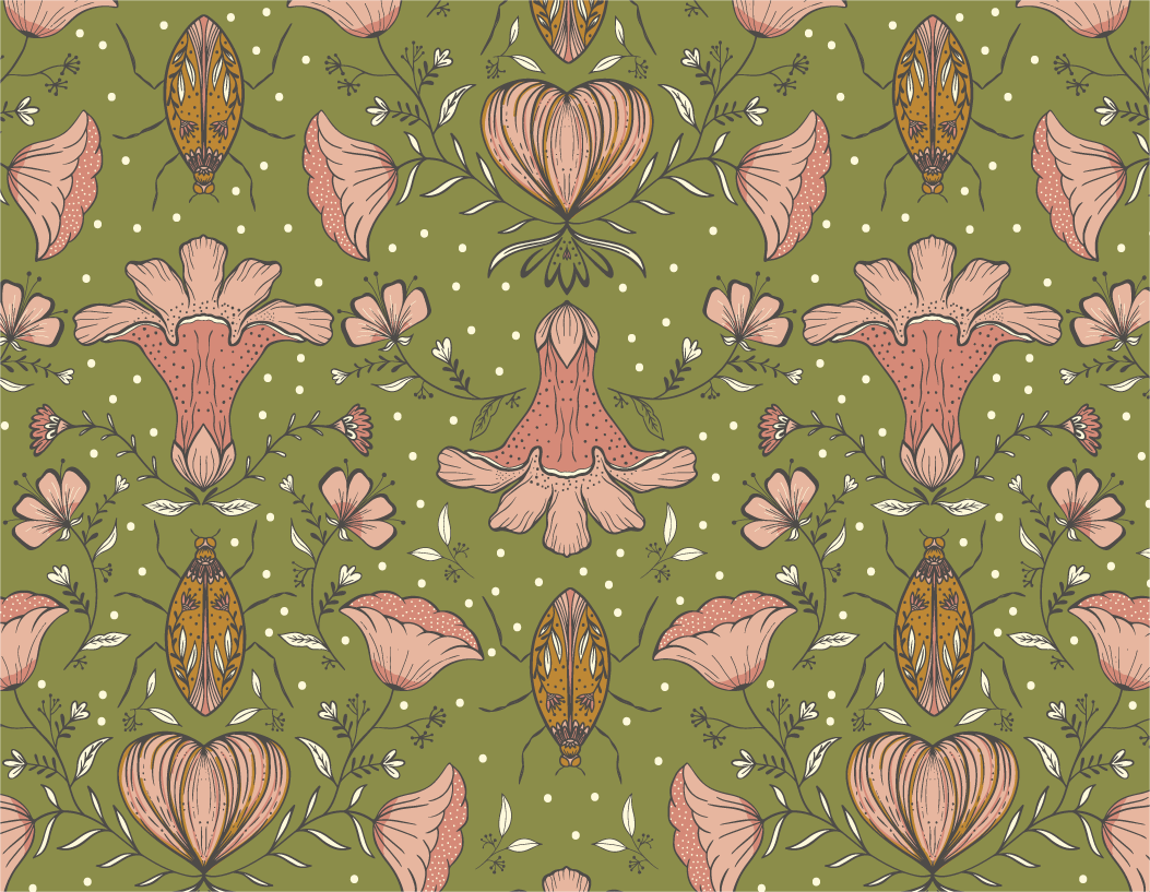 Amicreative - Vente Carte de vœux classique - Carte de vœux d'amour et d'amitié Florale & Coléoptère1