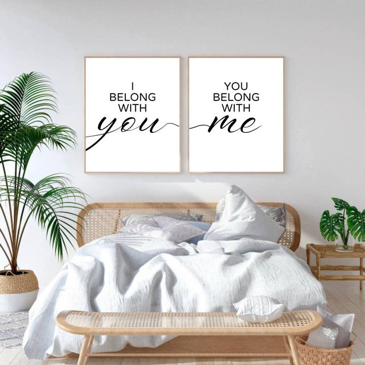 Ensemble de 2 impressions de chambre à coucher, impressions murales de chambre à coucher, décoration de chambre pour la vente par PRINTD image