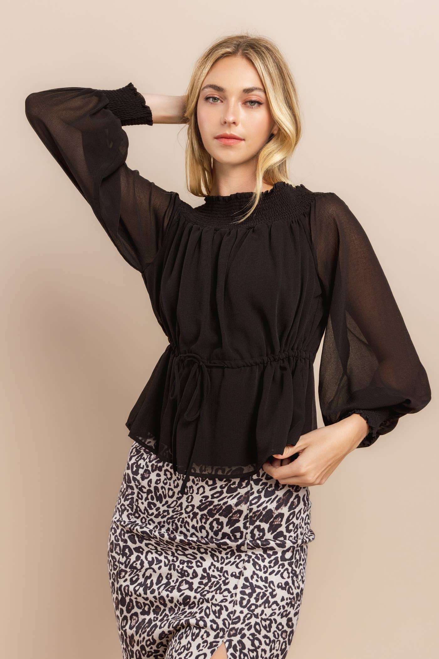 Black Off Shoulder Long Sleeve Top for wholesale on Faire14