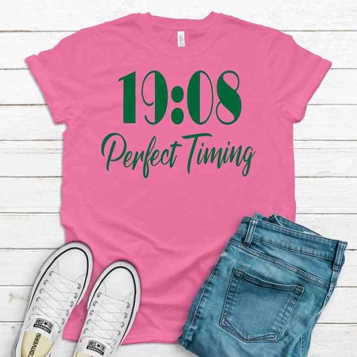 1908 Perfect Timing Unisex Sorority Tee • Crew Neck for wholesale by CoRo & Company