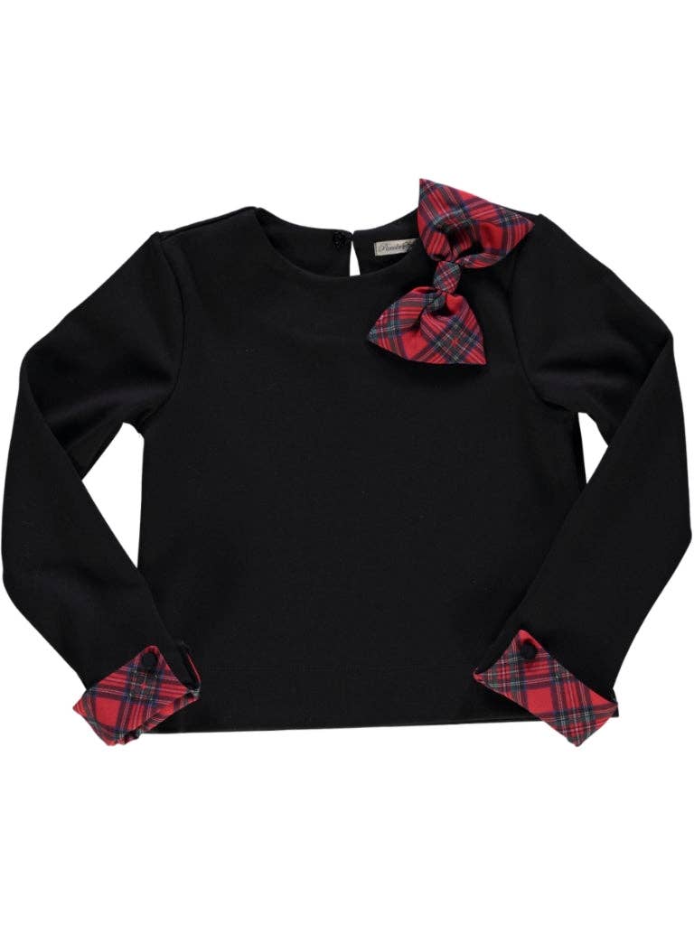 Piccola Speranza - Wholesale Sweatshirt - Kids - Camisola preta com laço0