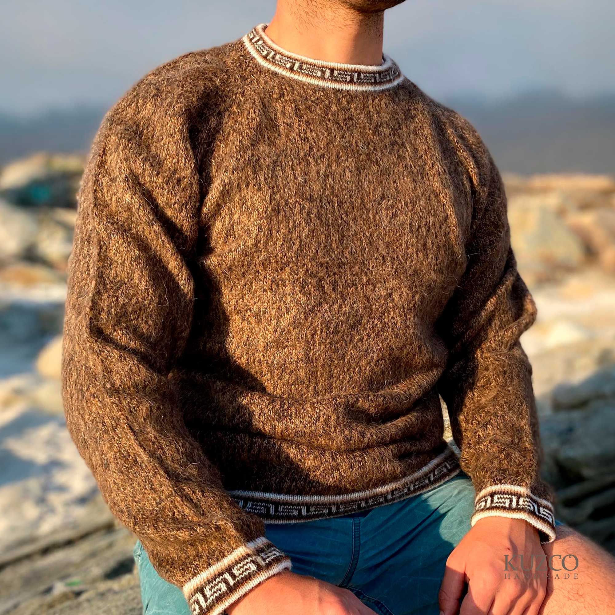 KuzcoHandmade - Wholesale Knit Sweater - Men's - Men's Alpaca Wool Pullover Sweater – Warm and Comfortable2