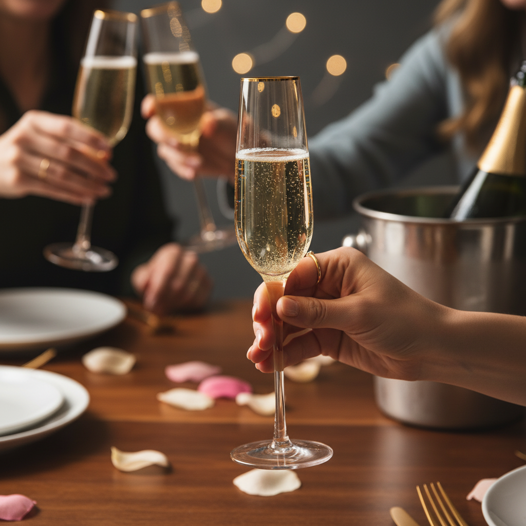 Kadra Kitchenware - Wholesale Champagne Flute - Vikko Decor Platinum Amber Gold Rim Champagne Flute 8.5 oz1