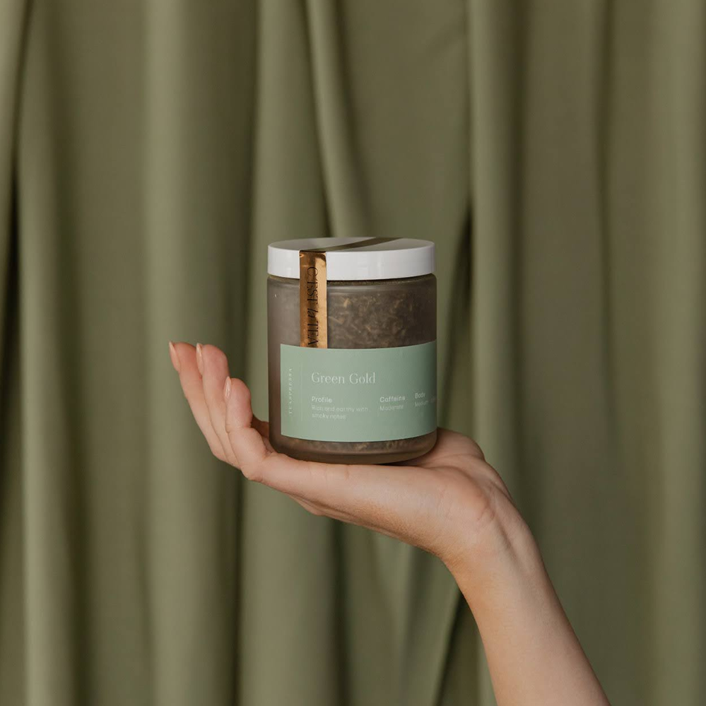 TEASPRESSA | LUXE Mixer Cube - Vente Thé en vrac - OR VERT | Pot à thé4