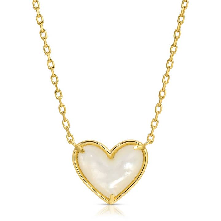 Oh My Heart necklace - Mother of Pearl for wholesale by Elizabeth Stone Jewelry