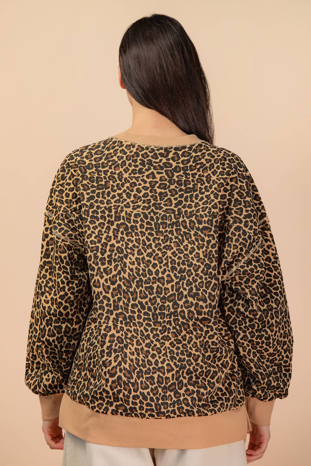 VERY J - Wholesale Knit Top - Women's - NT12318-Leopard & Camo Printed Knit Casual Top4