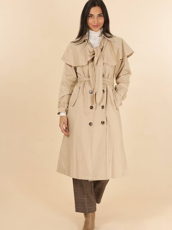 Daphnea - Wholesale Trench Coat - Women's - 3836 PANELLED TRENCH COAT