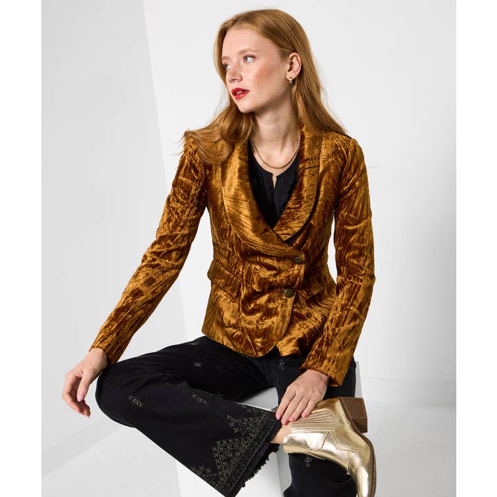 Crushed Velour Statement Jacket for wholesale by Joe Browns