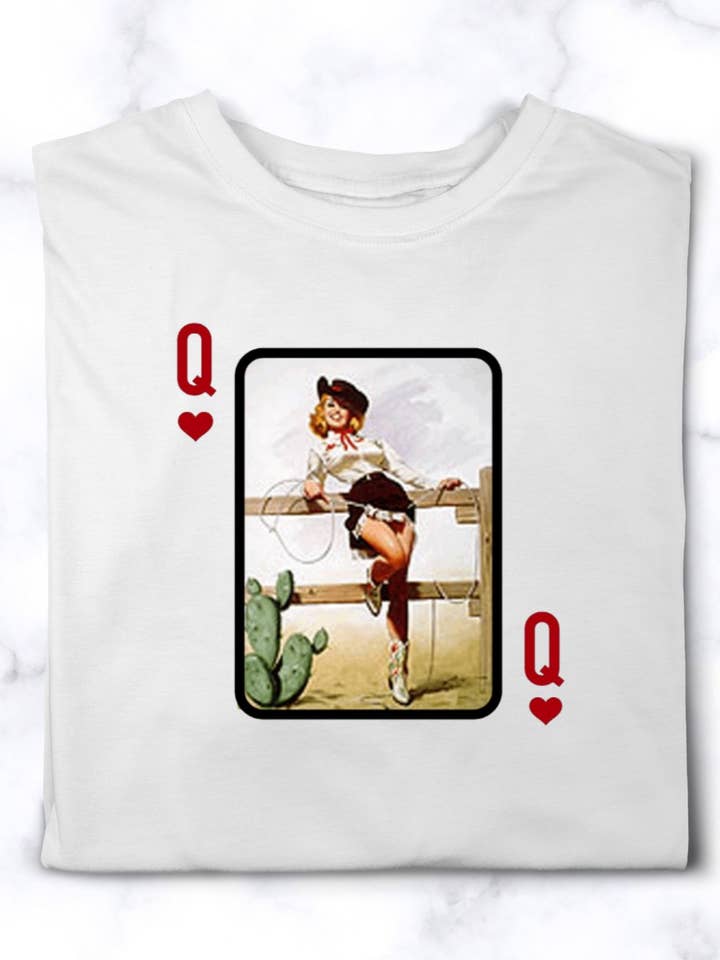 Pinup Tee mit Herzkönigin für den Großhandel von Western Wild Child