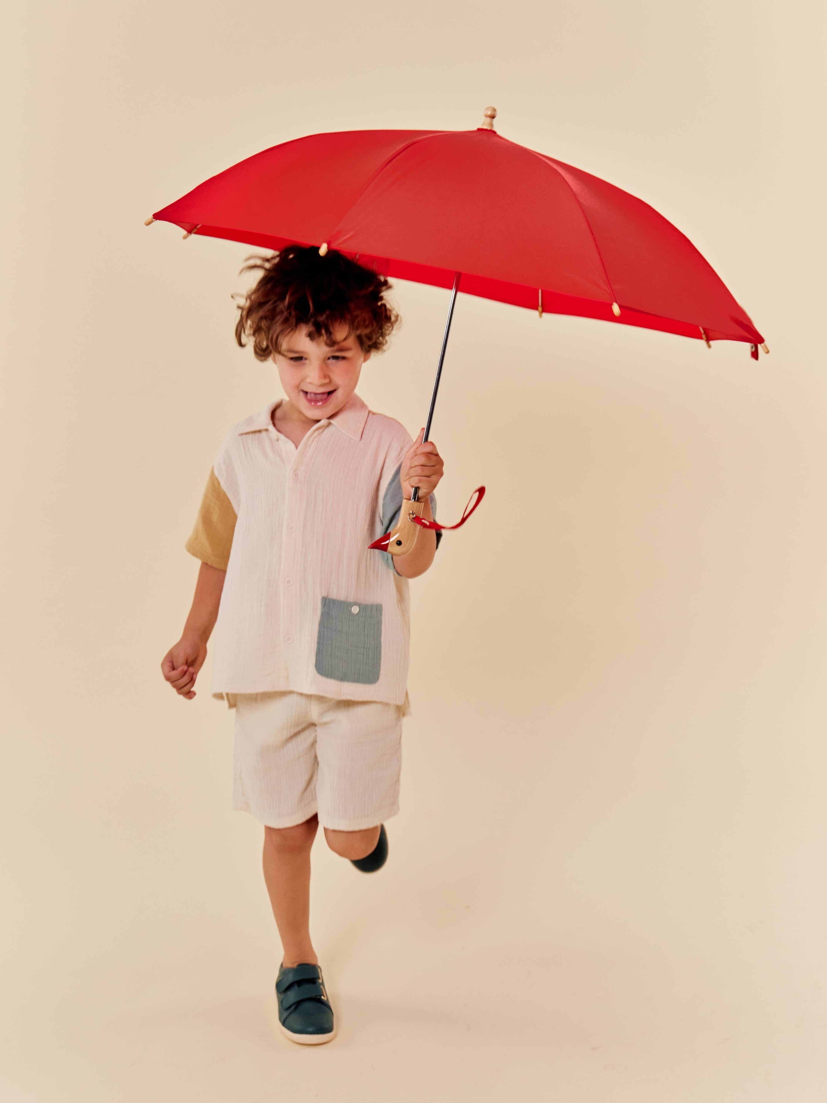 Original Duckhead USA - Wholesale Umbrella - Kids - Red Kids Eco-Friendly Duckling Wood Umbrella2