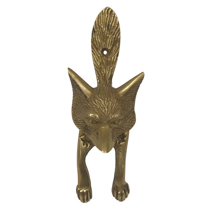 Madison Bay Co. - Historical Home Decor Reproductions - Wholesale Knob/Pull - 6-1/4" Antiqued Brass Fox Door Knocker