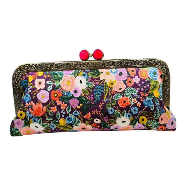 Kiki & Syds - Wholesale Crossbody Bag - Women's - Kiki & Syds Cell Phone Clutch-Petite Floral Plum
