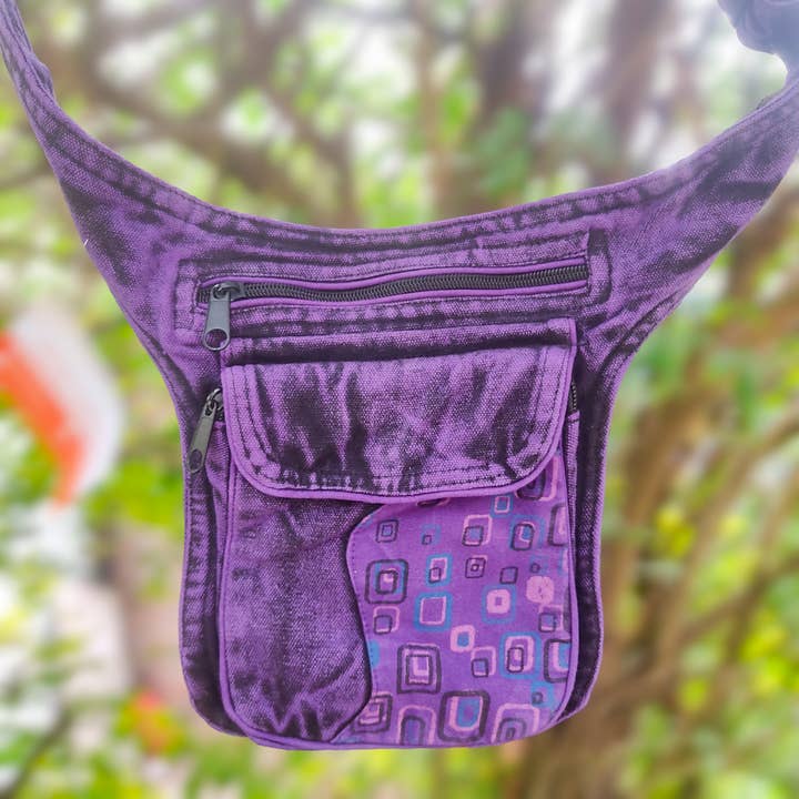 Stonewashed Hippie Fanny Pack Belly Purse Waist Pouch Belt for wholesale by Fwosi