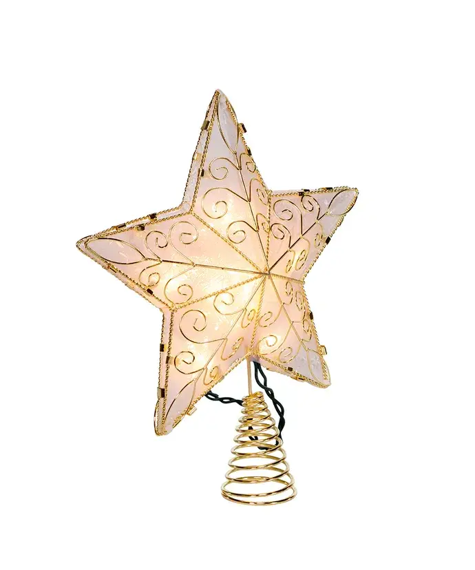 Kurt S. Adler, Inc. - Wholesale Tree Topper - UL 10 Light 8.5" Gold Refl Star Tree Topper1