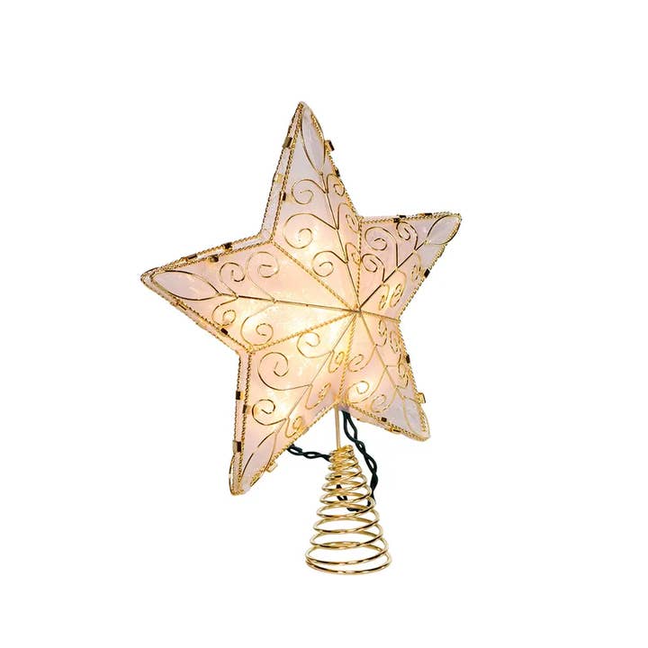 Kurt S. Adler, Inc. - Wholesale Tree Topper - UL 10 Light 8.5" Gold Refl Star Tree Topper1