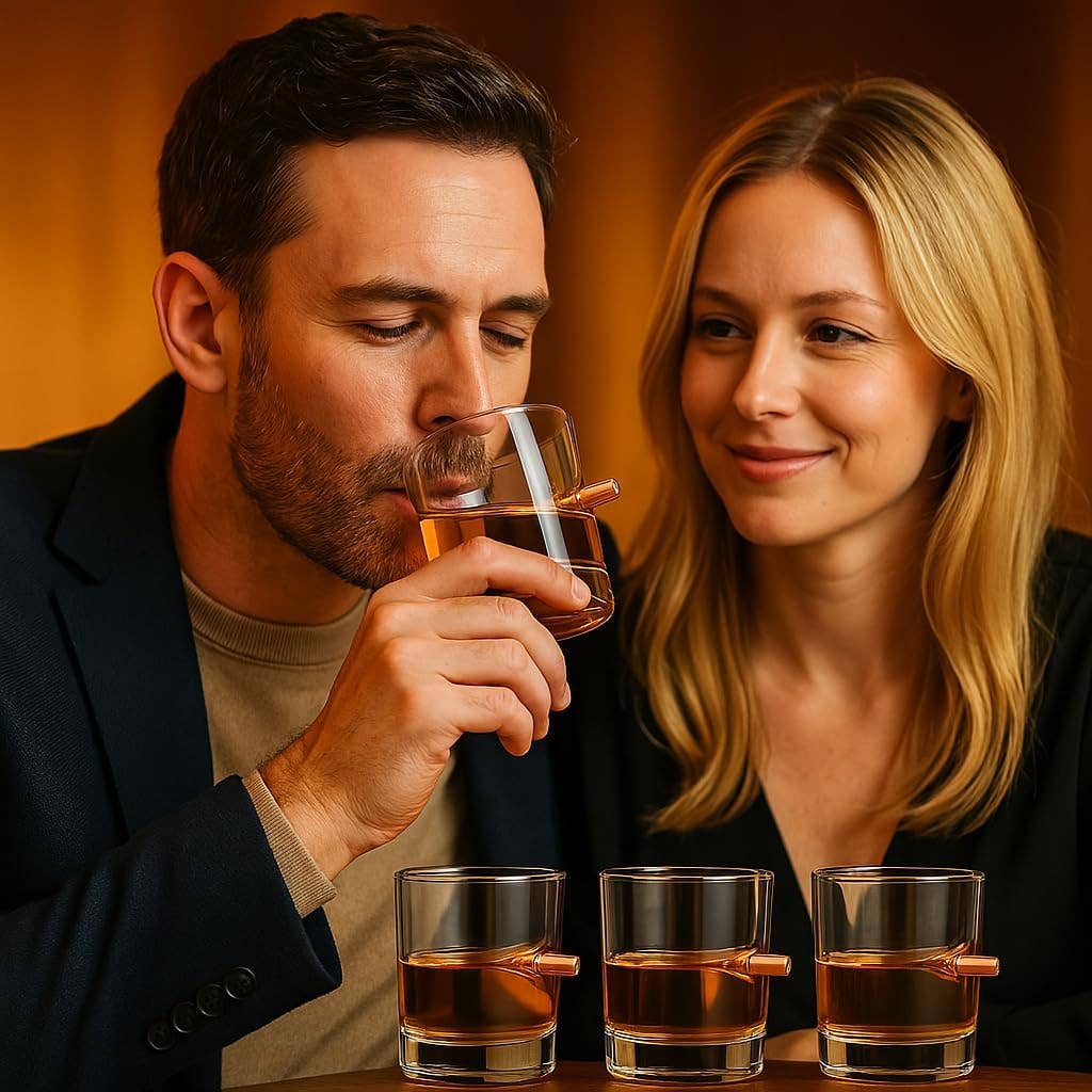 The Wine Savant /  Khen Glassware - Wholesale Decanter - AR15 Whiskey Gun Decanter Set 1000 ml & 4 Bullet Glasses3