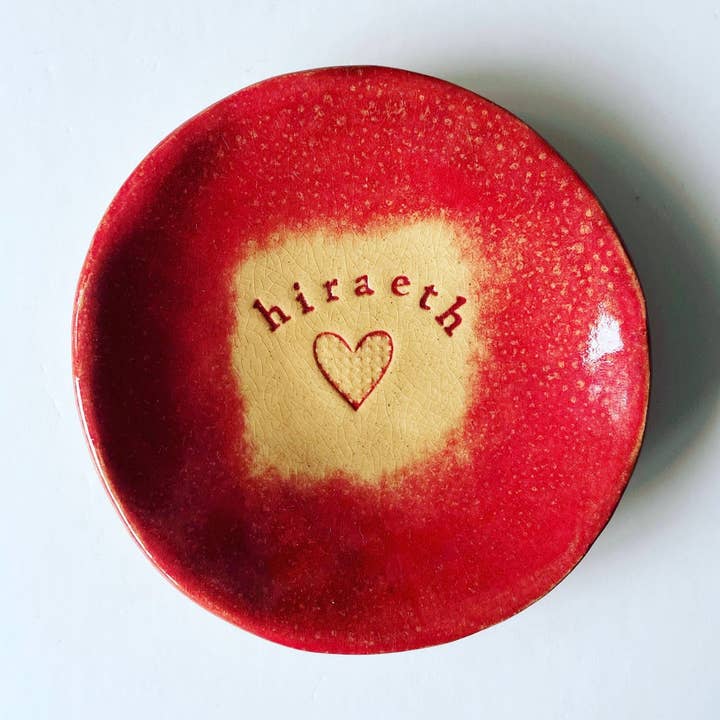 Hiraeth Plato de cerámica para baratijas: nostalgia del hogar galés, esmalte rojo para venta al por mayor de Love & Lovelier