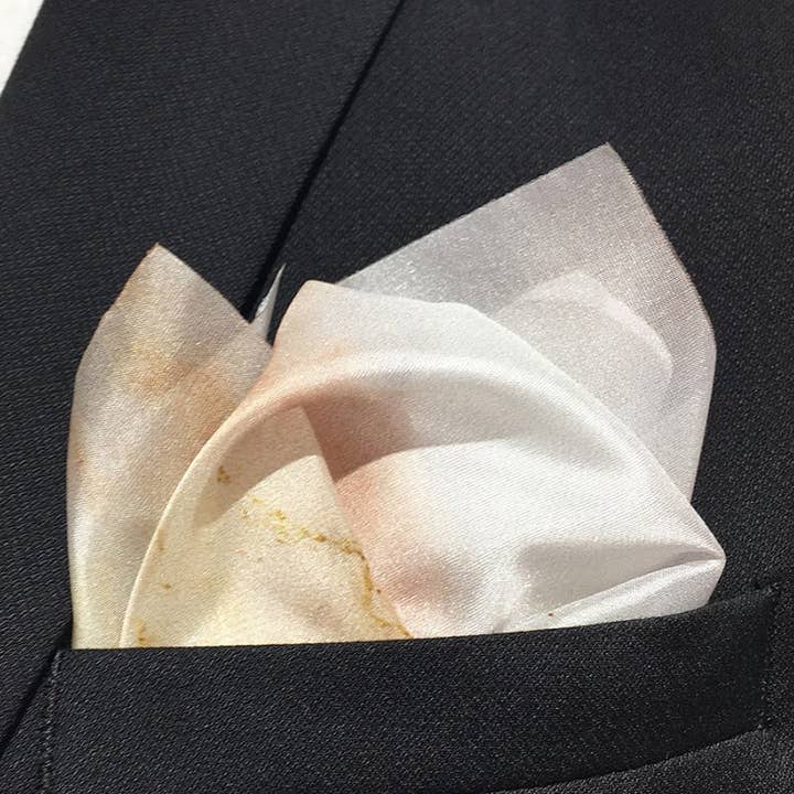 Näsduk Pudermoln - Siden Poly - Vit Guld Koppar - 33x33 for wholesale by WeikelArt