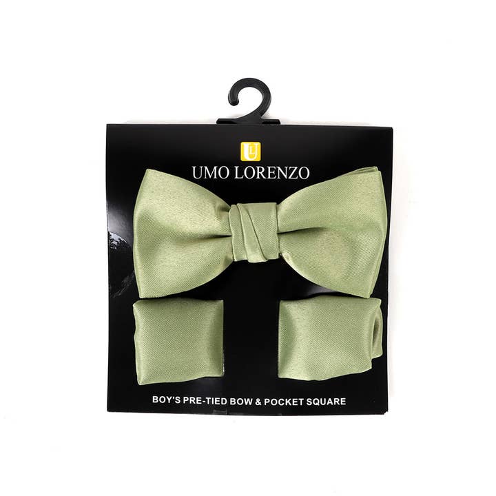 Selini New York - Wholesale Bow Tie - Kids - 100% Poly Satin Boy's Banded Bow Tie and Hanky BBTH130112