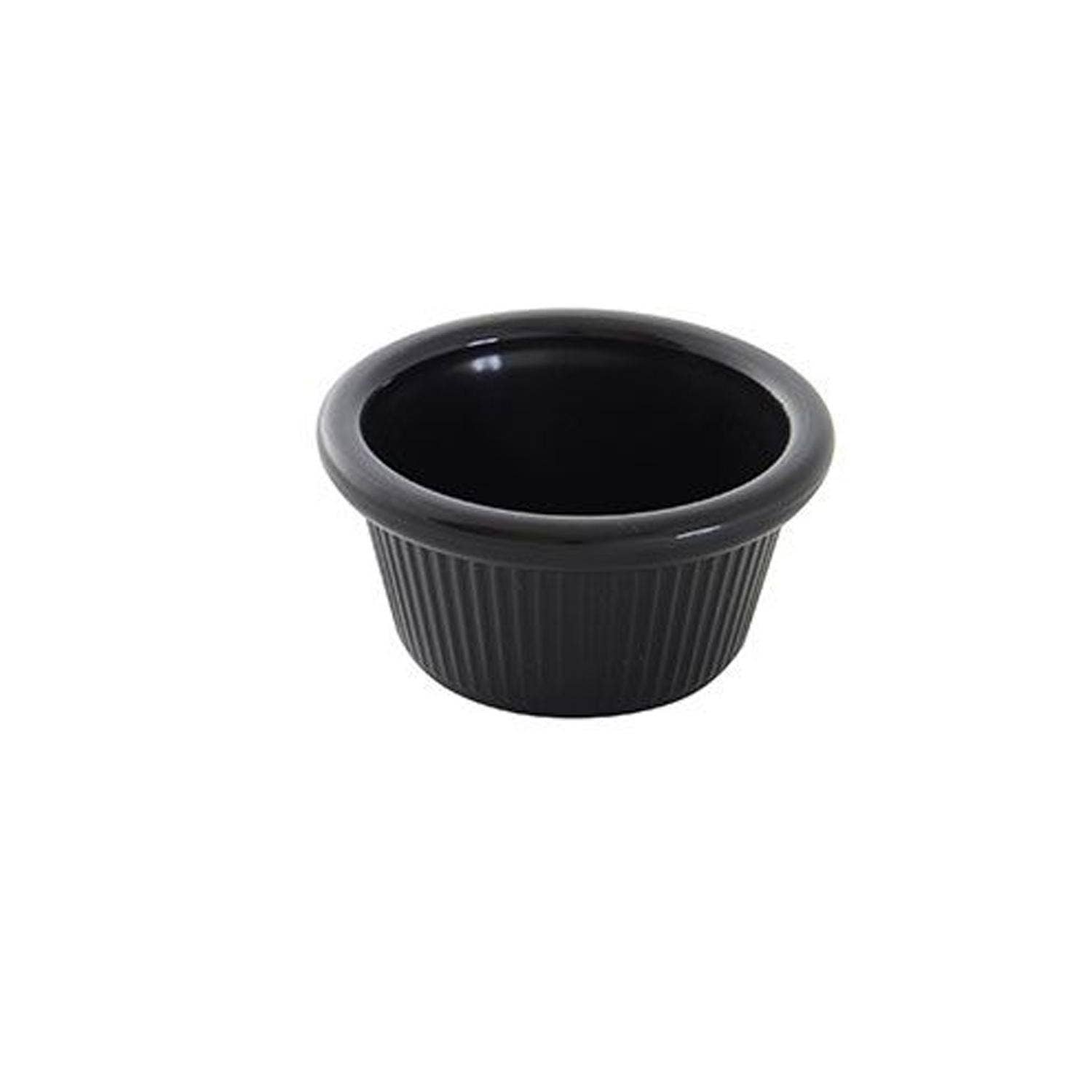 KT Supply - Wholesale Kitchen Tool/Gadget - Fluted Ramekin, Black, Plastic 2 Oz, 2 7/8", 12/PK