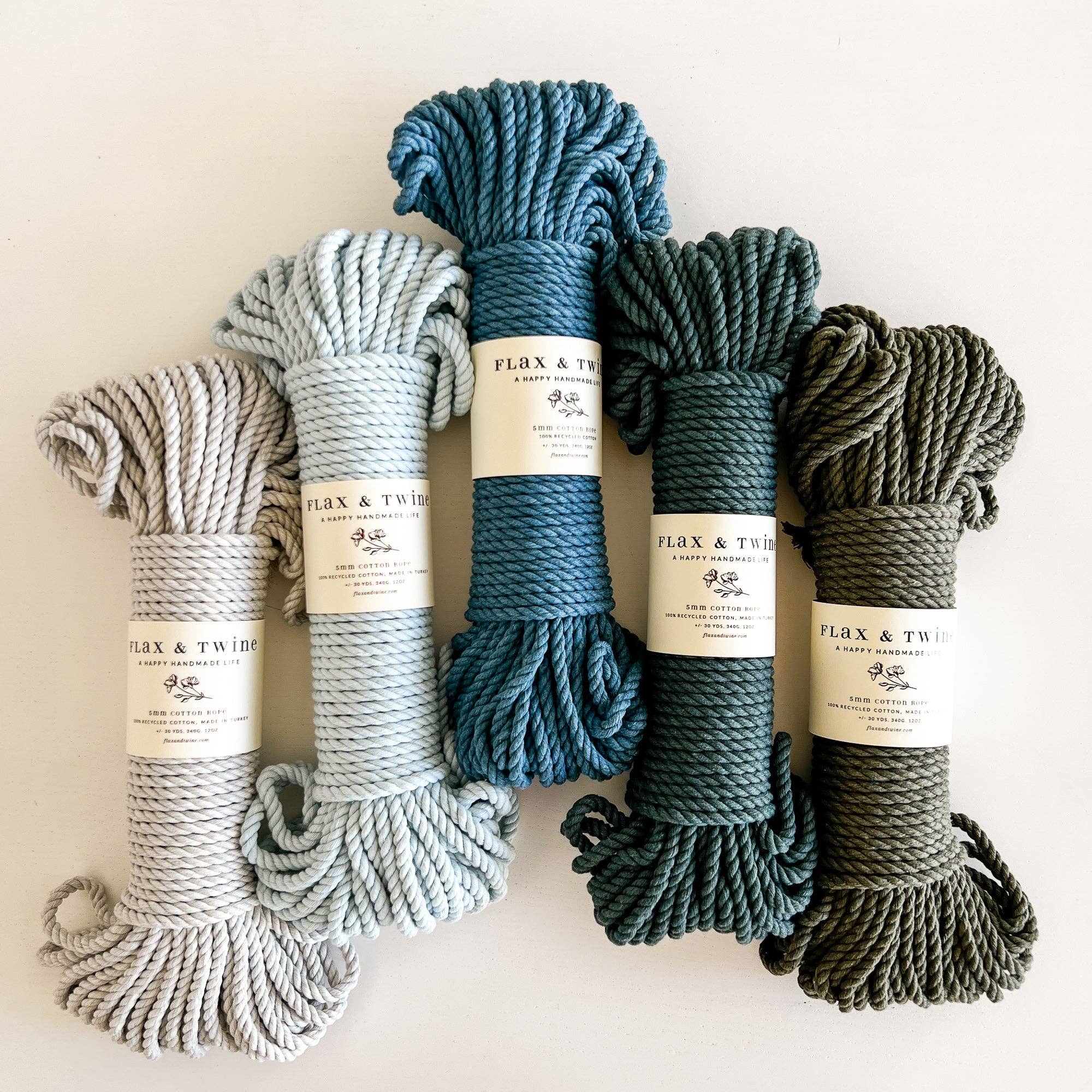 Flax & Twine - Wholesale Yarn - Flax & Twine 5mm Brenn Twisted Cotton Rope1