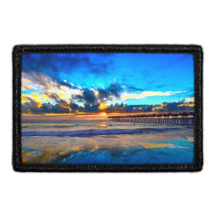 Sunset Blues - Hermosa Beach, California - Parche para venta al por mayor de Pull Patch