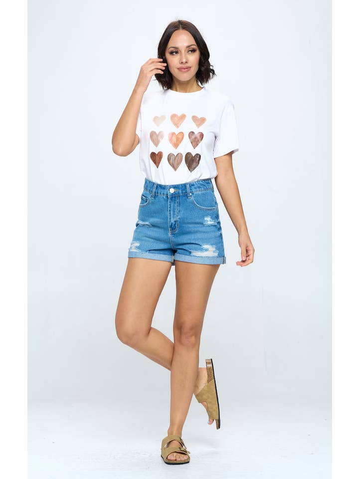 BLUE AGE - Wholesale Shorts - Women's - STRITCH HIGH RISE SOLID HEM DENIM SHORTS6