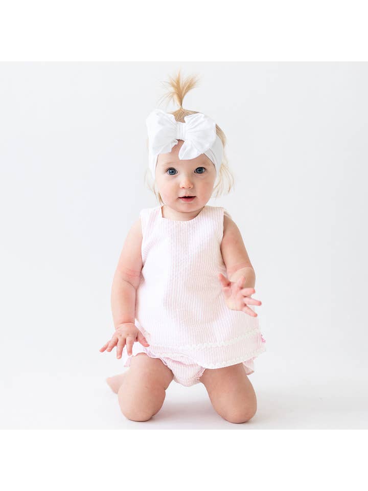 Baby Girls Pink Seersucker Ric Rac Swing Top & Bloomer Set
for wholesale on Faire3