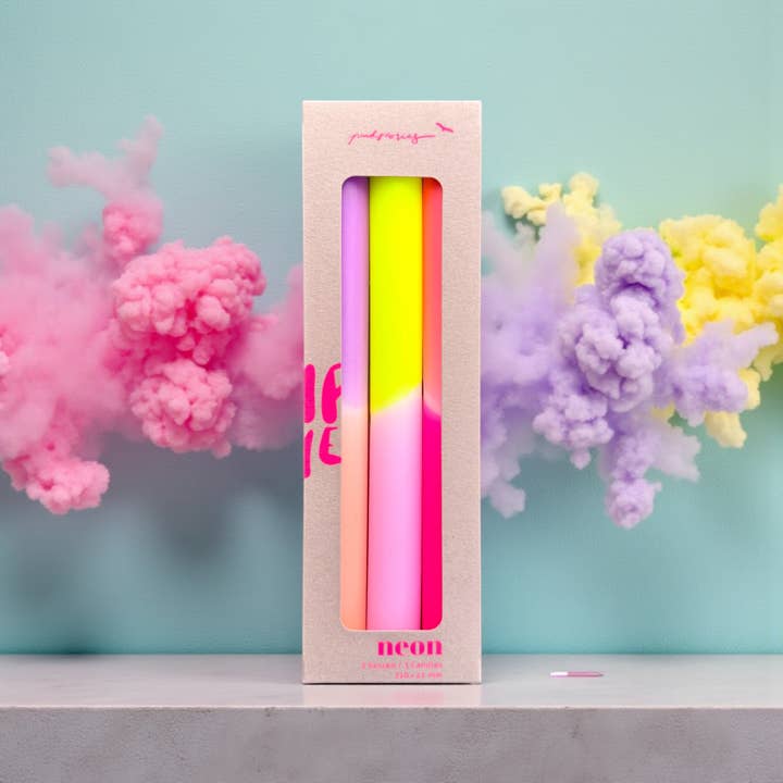 Dip Dye neon dinerkaarsen set - Summer Breeze voor wholesale door Pink Stories