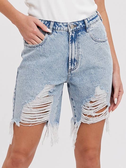 Boyfriend Denim Shorts for wholesale by Vanilla Monkey