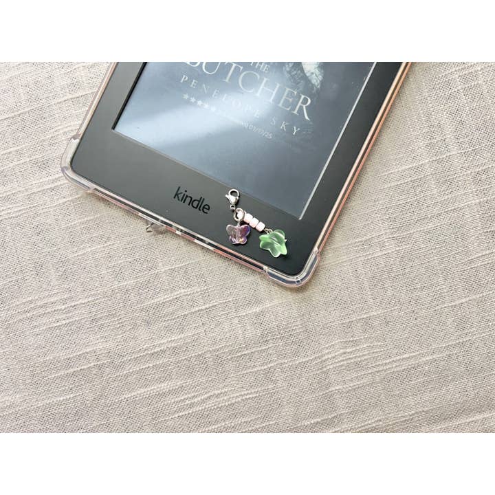 Dagger and Rose - Wholesale Individual charm/pendant - Spring Flower Butterfly Dust Plug For Devices & E-Readers7