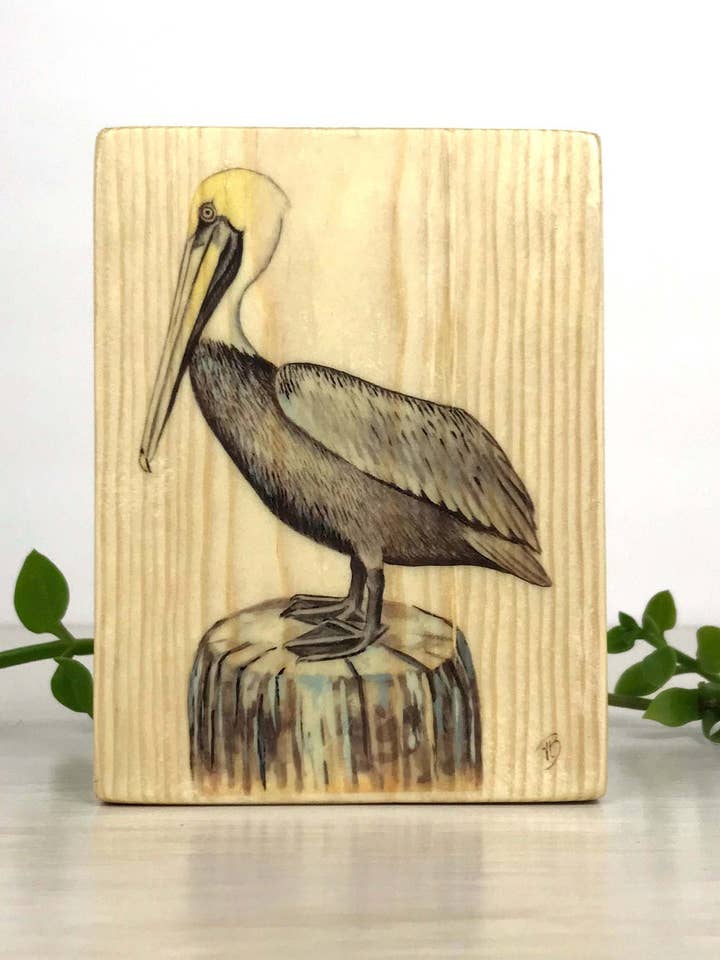 Painel Madeira Pelicana Castanha, Estampado Madeira Pelicana Castanha por atacado de Streetlightbirds