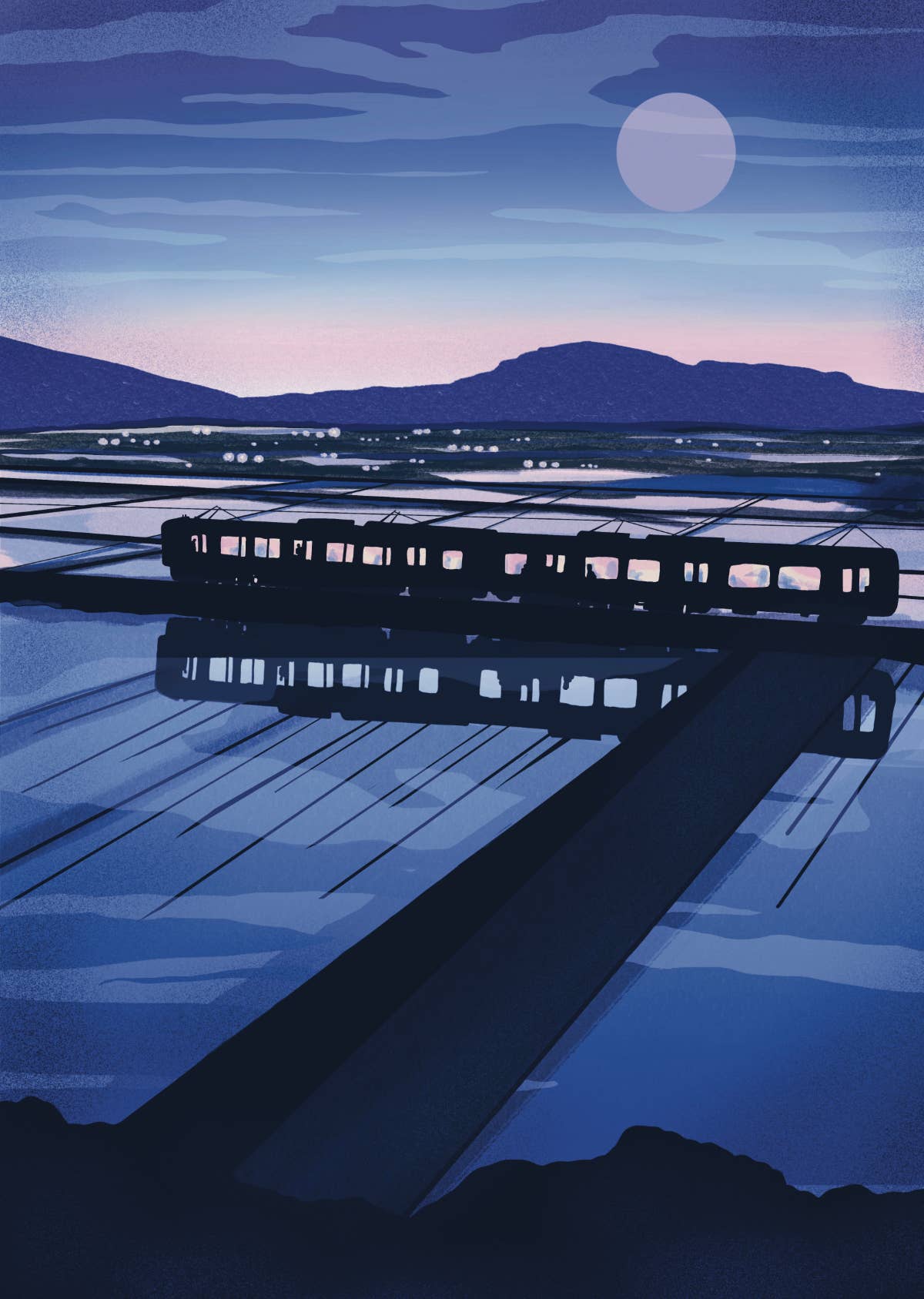 ANO Studio - Wholesale Art Print - A3 Blue Train art print 1