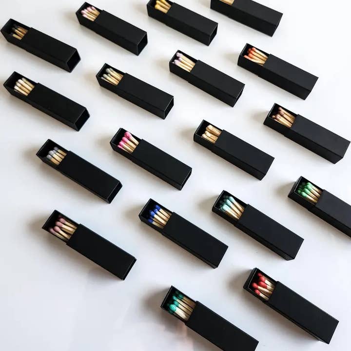Enlighten the Occasion - Wholesale Matches - Black Matchbox with Colorful Matchsticks