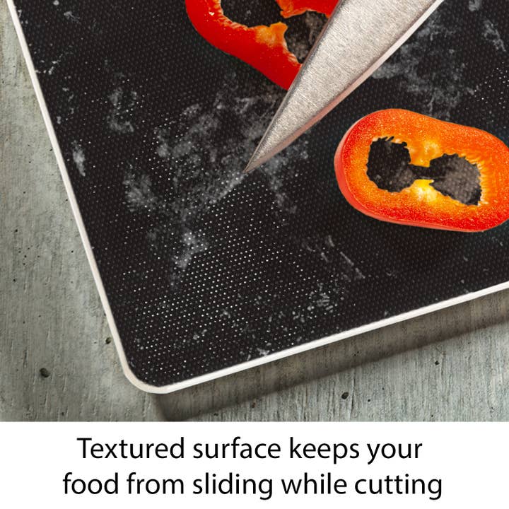 CounterArt/Highland Home/Thirstystone - Wholesale Cutting Board - Black Marble Design 10” x 8” Tempered Glass Cutting Board5