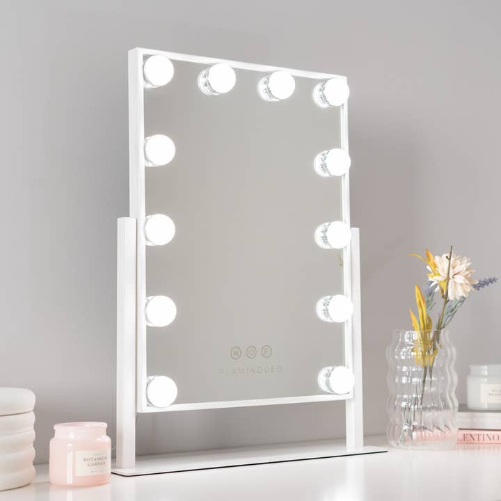 Flamingueo - Wholesale Makeup mirror - Espejo reclinable con 12 luces LED de Hollywood ENCHUFE UE6