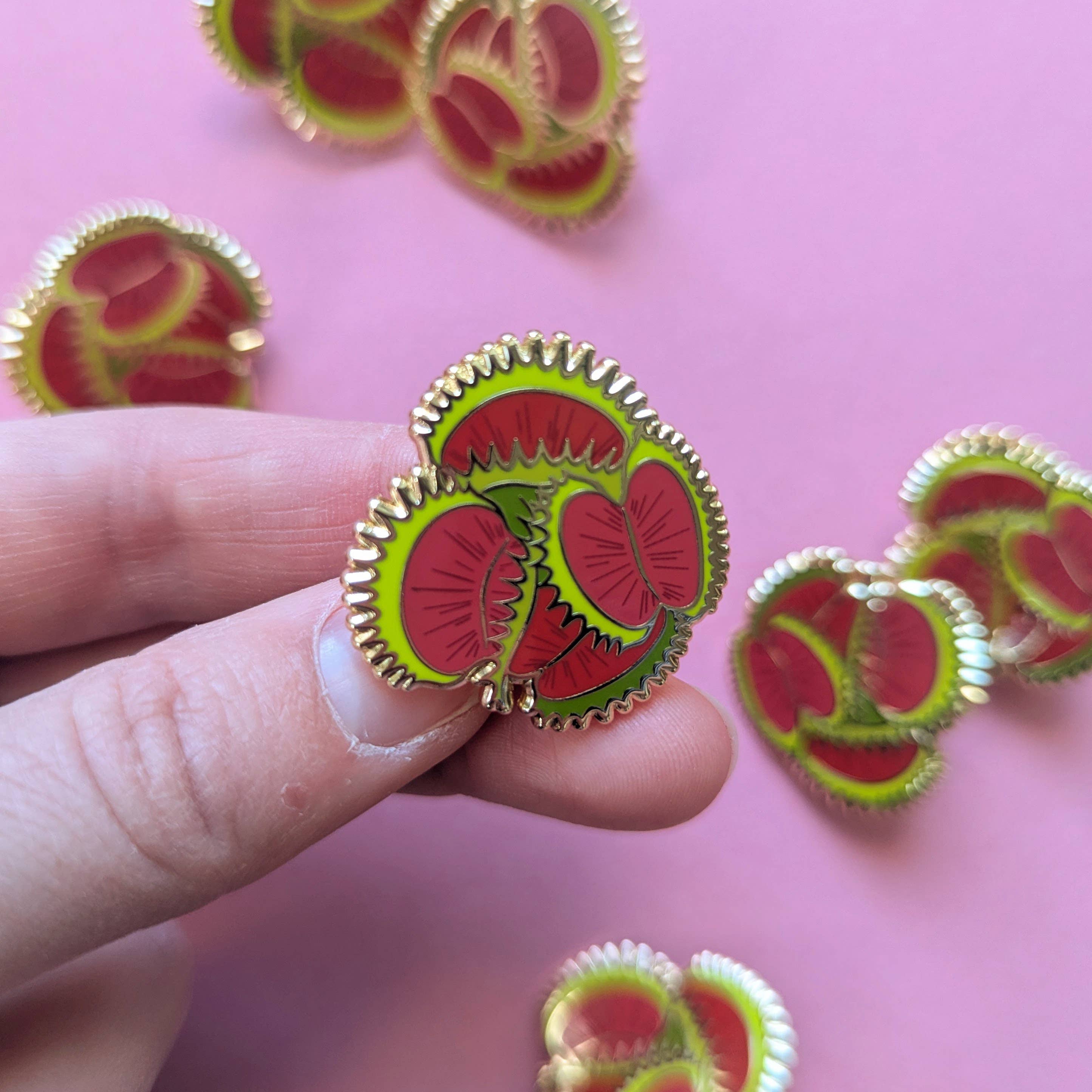 Drawn to Nature – wholesale Lapel pin/button – Venus Flytrap Enamel Pin - Flower Pin - Nature Pins3
