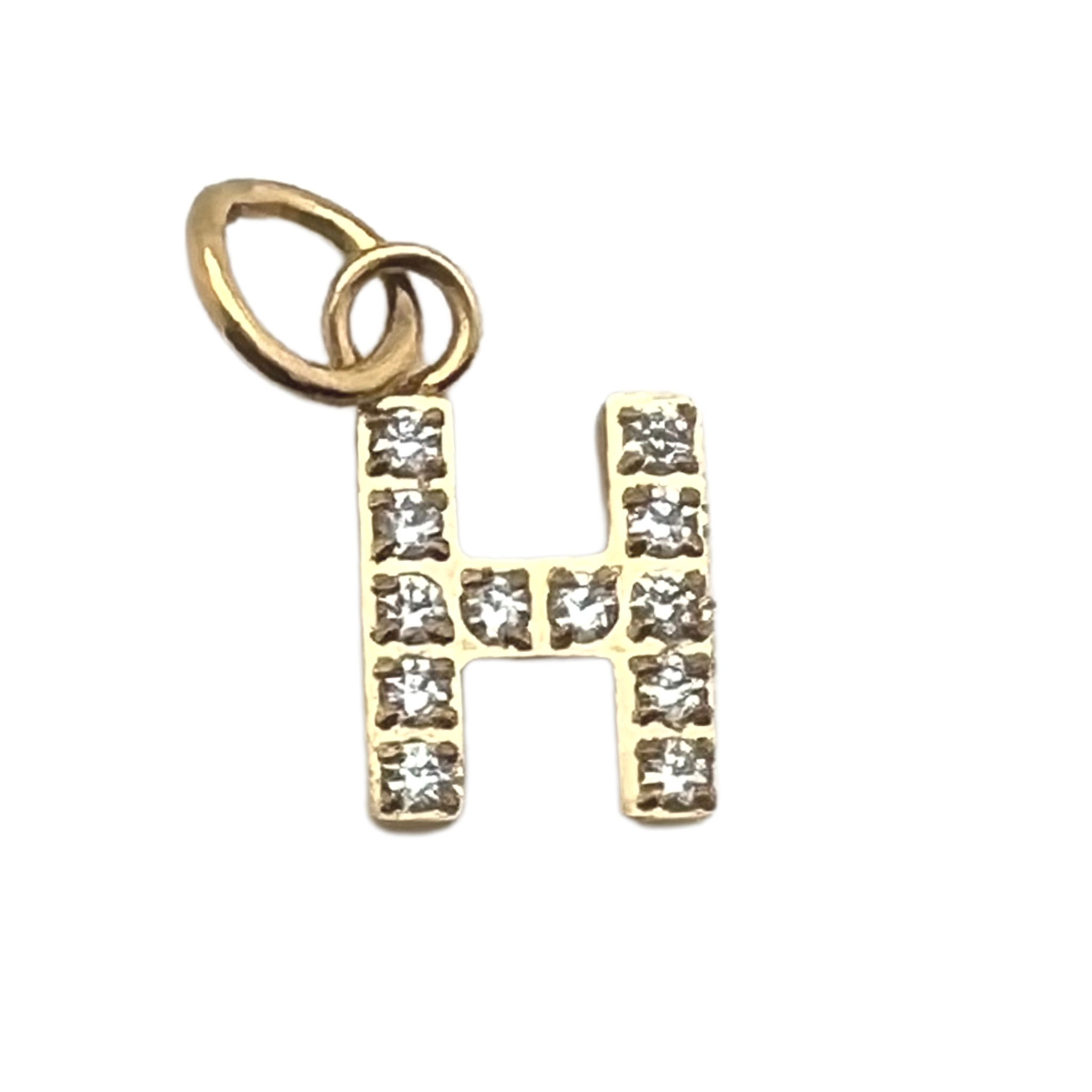 WJW – wholesale Individual charm/pendant – Gold Pavé Set CZ Initial Letter Charms14