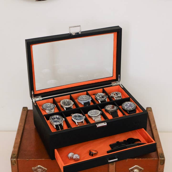 Maison Scarlett - Wholesale Jewelry Box/Organizer - Jean watch box 10 slots + drawer7