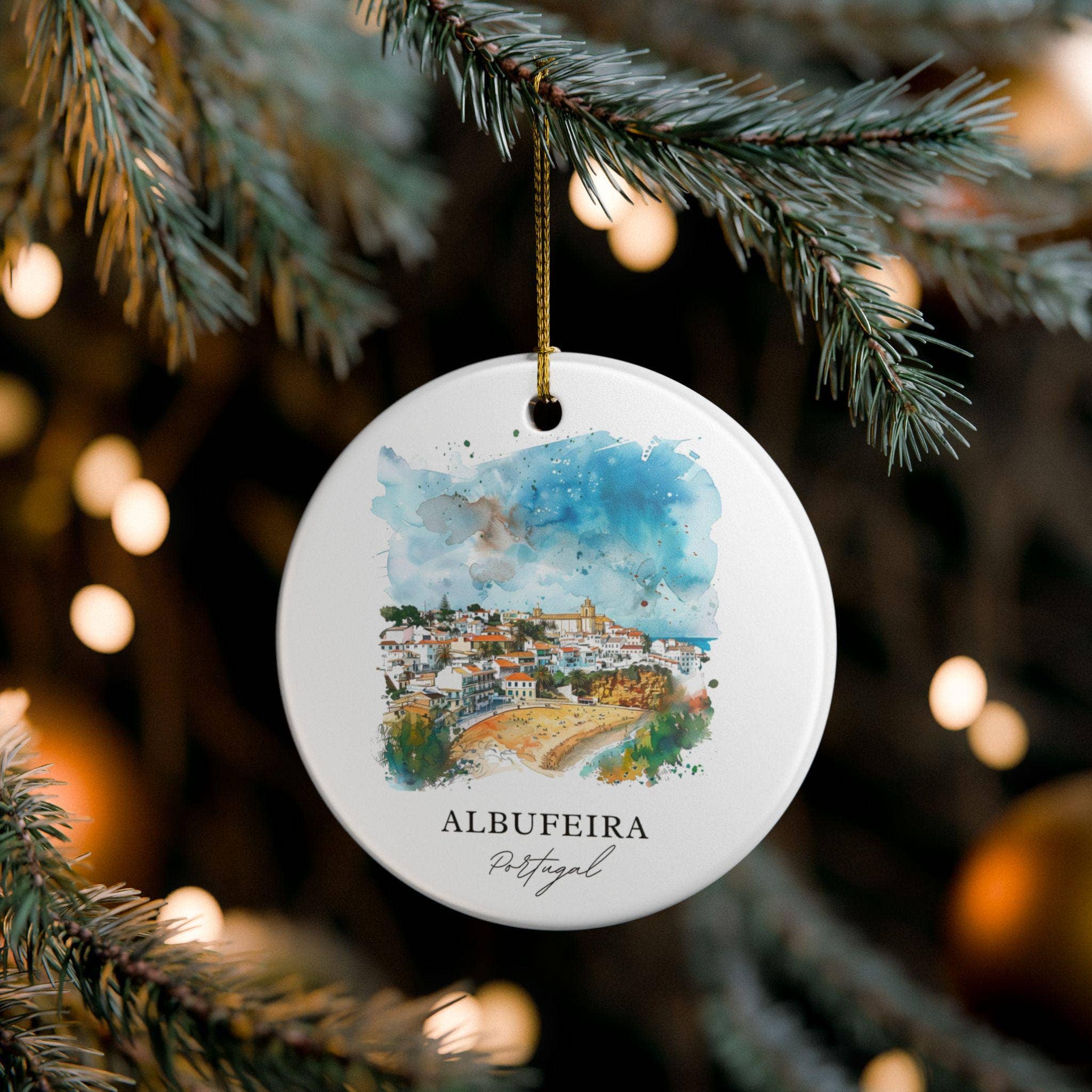 Premium Travel Art - Vente Objets de décoration - Ornement d'Albufeira : Souvenir unique d'Albufeira, Décoration de Noël d'Albufeira et Cadeau authentique d'Albufeira, Portugal3