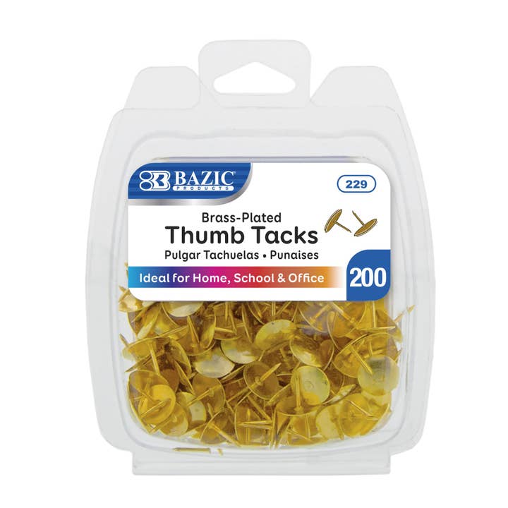 Luna Office Supply - Everyday Essential - Wholesale Thumbtacks - Brass Gold Thumb Tack - Pack of 2002