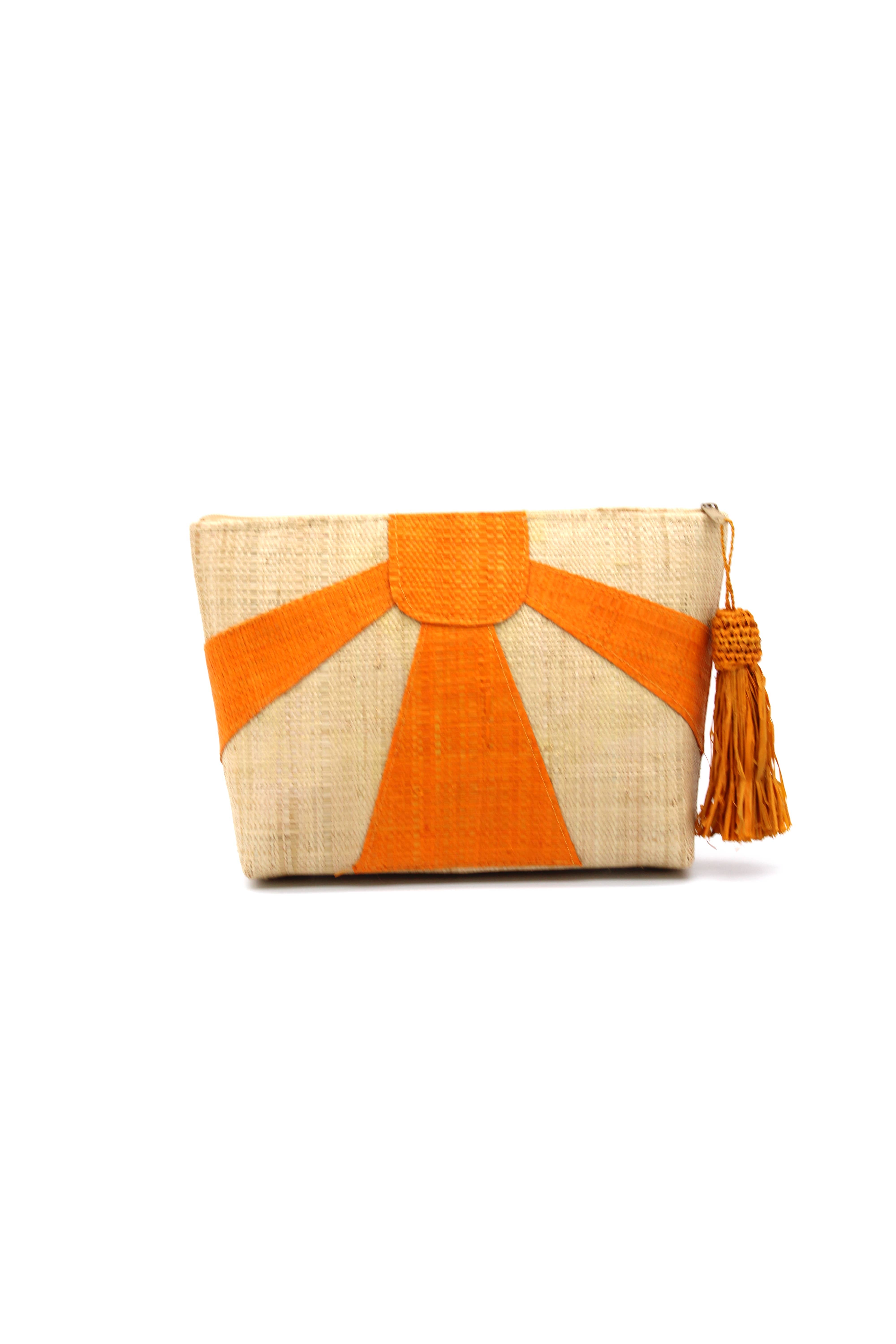 Shebobo – wholesale Clutch bag – women's – Sunburst Cosmetic Straw Pouch Clutch with Tassel Zipper Pull7