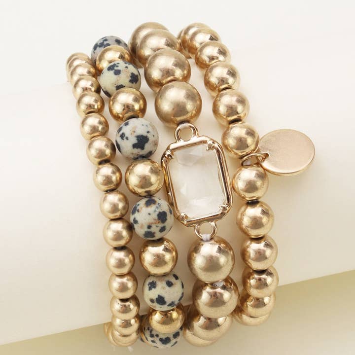 MiMi Wholesale - Wholesale Jewelry Set - CB2172 4 Piece CCB Semi Precious Bracelet Set2