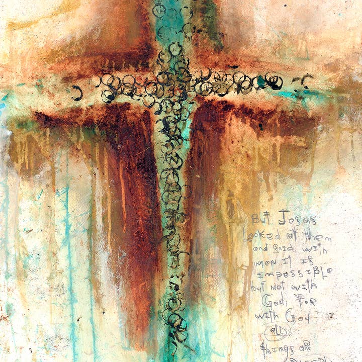 #041208 Abstrakt Kors Konsttryck för wholesale av Michel Keck LLC