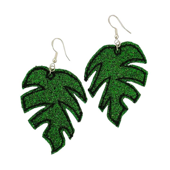 Boucles d'oreilles Feuille de Monstera pour la vente par Bumblebee Design Treasures