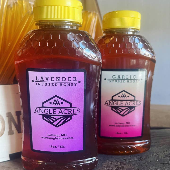 16oz Infused Honey for wholesale by Angle Acres