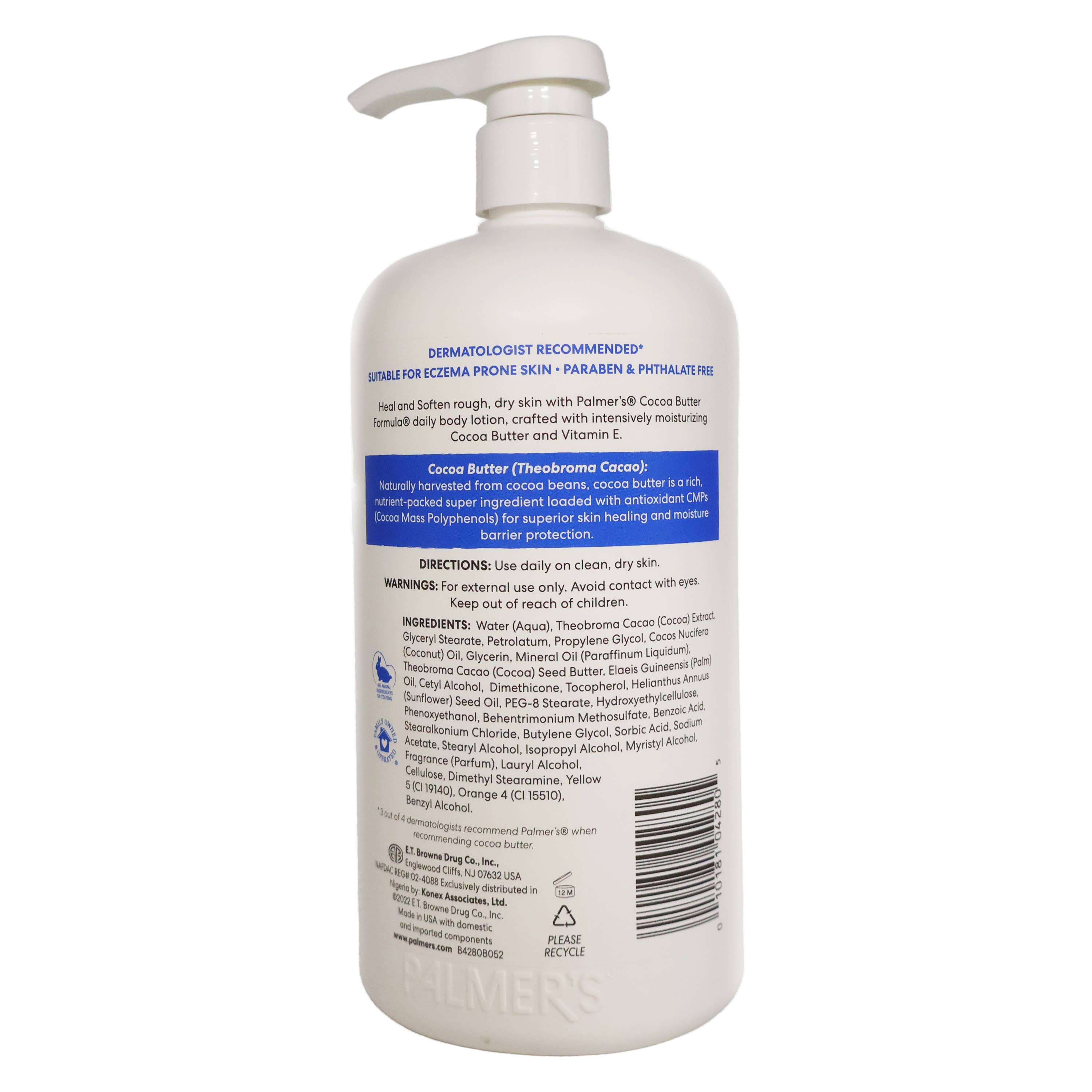 KT Supply - Vente Crème/lotion pour le corps - Lotion Palmer's Cocoa Butter Formula, 1 litre (33,8 oz)1