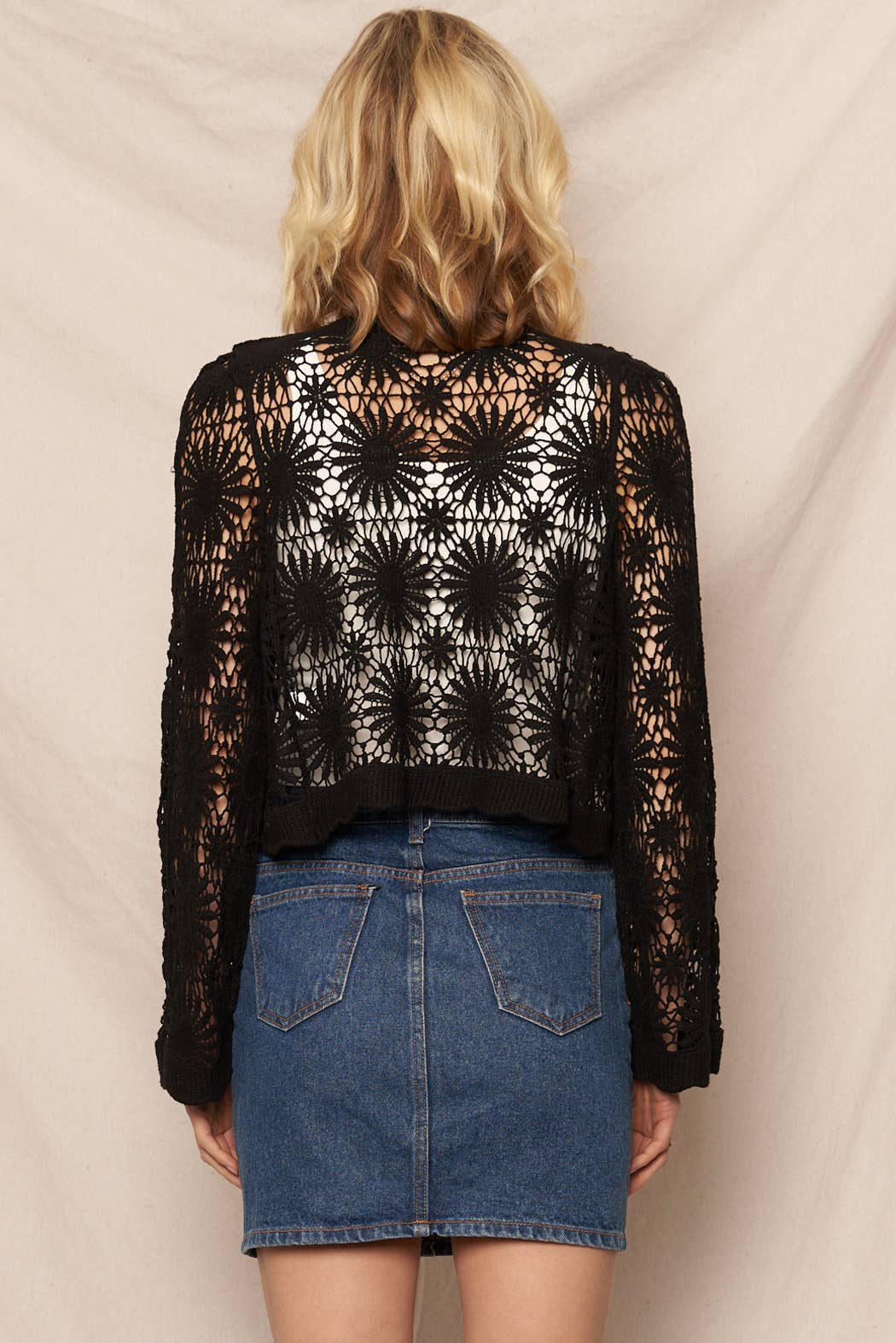 En Crème - Wholesale Cardigan - Women's - Flower Pattern Crochet Cardigan14